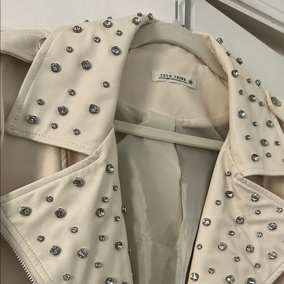12 Tribe. Crazy in Love Studded Cream Jacket - Picture 4 of 5
